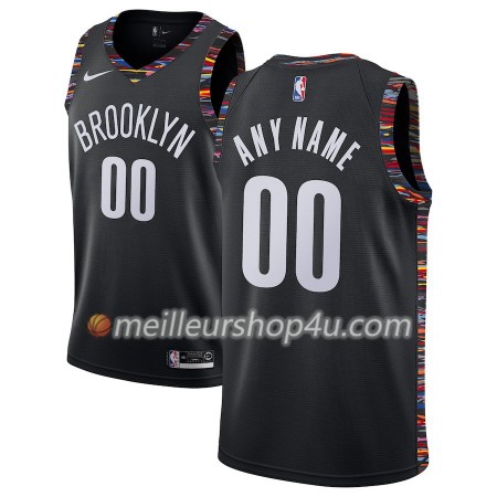 Maillot Basket Homme Brooklyn Nets Personnalisé 2018-19 Nike City Edition Noir Swingman